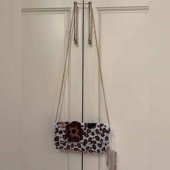 handcrafted in india Handbags - Viral Cheetah Beaded Floral Crossbody